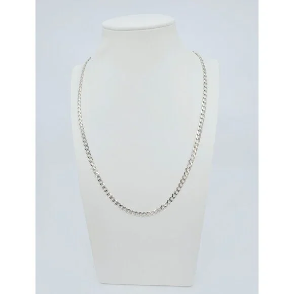 Amazing Solid 925 Sterling Silver Designer Cuban Link Chain Necklace - 21.75 L